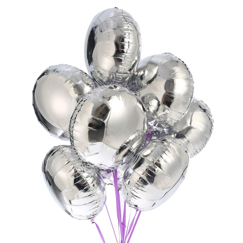 Adeer 18" Silver Round Shaped Foil Balloons Mylar Helium Balloons for Birthday Party Wedding Baby Shower Decorations, Pack of 20 - Image 2